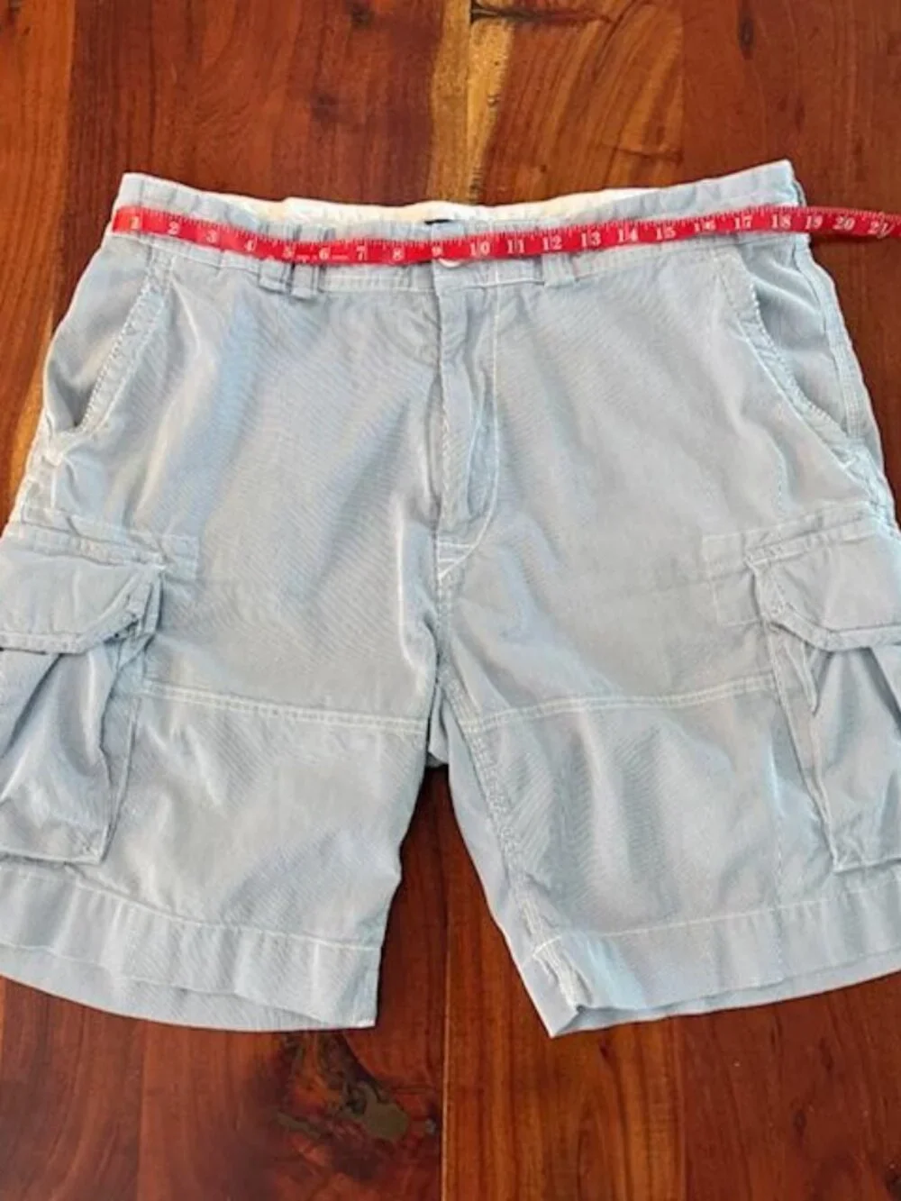 VTG EUC Polo Ralph Lauren 38 Gellar Hickory Railroad Stripe Cargo Shorts Size 38